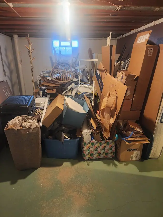 Roll-off dumpster container at job site for 6 Yard Dumpster Rental in Milwaukie